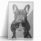 French Bulldog Bathroom Wall Art - Bold Black and White Decor