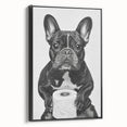 French Bulldog Bathroom Wall Art - Bold Black and White Decor