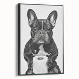 French Bulldog Bathroom Wall Art - Bold Black and White Decor