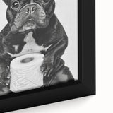 French Bulldog Bathroom Wall Art - Bold Black and White Decor