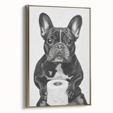 French Bulldog Bathroom Wall Art - Bold Black and White Decor