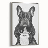 French Bulldog Bathroom Wall Art - Bold Black and White Decor