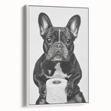 French Bulldog Bathroom Wall Art - Bold Black and White Decor