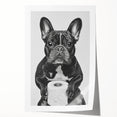 French Bulldog Bathroom Wall Art - Bold Black and White Decor