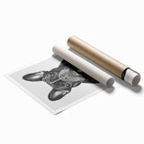 French Bulldog Bathroom Wall Art - Bold Black and White Decor