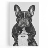 French Bulldog Bathroom Wall Art - Bold Black and White Decor