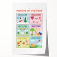 Months of the Year Learning Wall Art - Kids Educational Poster