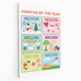 Months of the Year Learning Wall Art - Kids Educational Poster