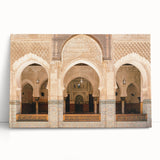 Black and white large art of Moroccan scenery on stretched canvas, ideal for kitchen wall art or bedroom decor.