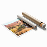 Extra large rolled print of a serene Namibian landscape with soft pastel colors, ideal for classy bathroom wall art.