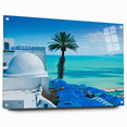 Acrylic print of a Tunisian landscape in muted earth tones, ideal for dining room decor.