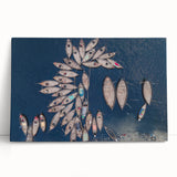 Large black and white stretched canvas featuring a serene Bangladeshi landscape, ideal for kitchen wall art or bedroom decor.