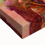 Black and white landscape art painting of a serene Indian scenery on a large stretched canvas.