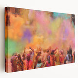 Large canvas print of a serene Indian landscape in muted earth tones, ideal for kitchen wall art.