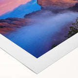 Art deco poster featuring a vibrant scene of a traditional Korean village on rolled canvas, suitable for dining room decor.