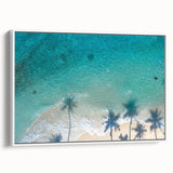 Vintage poster art of a Philippine landscape on a framed canvas, featuring vibrant colors, ideal for living room decor.