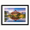 Extra large framed abstract art print featuring colorful, textured scenery of Taiwan, ideal for living room decor.