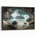 Black and white framed canvas depicting a vintage-style Thai landscape, ideal for bedroom wall art.