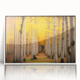 Art deco poster featuring a serene Yukon landscape in muted blue tones on framed acrylic, suitable for modern nursery decor.