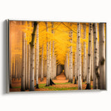 Framed canvas featuring a vintage-style landscape painting of Yukon, Canada with colorful hues.