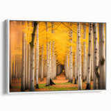 Vintage poster art of a scenic Yukon landscape on framed canvas, featuring vibrant colors, ideal for living room decor.