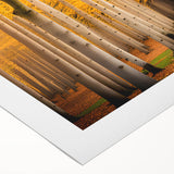 Art deco poster of Yukon scenery in muted earth tones on rolled canvas, suitable for dining room wall art.