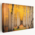 Side view of a stretched canvas depicting a serene Yukon landscape in muted earth tones, ideal for kitchen wall art.