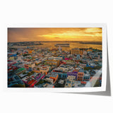 Extra large rolled print of a Puerto Rican scenery with lush florals and vibrant green tones, ideal for art wall dining room.