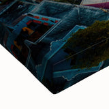 Large art depicting a black and white Puerto Rican landscape on stretched canvas, suitable for bedroom wall decor.