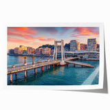 Extra large rolled print of a serene Albanian landscape with vibrant greenery and subtle floral elements.