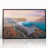 Large abstract wall art depicting a Bulgarian landscape in muted earth tones on a framed acrylic.