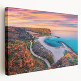 Large canvas print of a European Bulgarian landscape in muted earth tones, ideal for kitchen wall art.