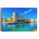 Black and white photograph of a European street on stretched canvas, ideal for kitchen wall art or bedroom decor.