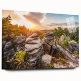 Large abstract wall art featuring a Czech Republic cityscape in muted gray tones on acrylic glass.