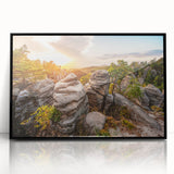 Large abstract wall art depicting a stylized Prague cityscape in black and white tones on a framed acrylic panel.