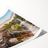 Extra large wall art featuring line art flowers in muted earth tones on rolled canvas, ideal for large living room decor.