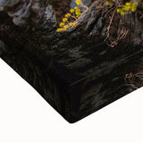 Black and white landscape art painting of a European cityscape on stretched canvas, suitable for bedroom wall decor.