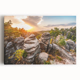 Black and white large art print of the Charles Bridge in Prague on stretched canvas.