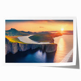 European Denmark scenery in muted green and blue tones on rolled canvas, suitable for dining room wall art.