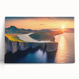 Large black and white stretched canvas of a European cityscape, ideal for kitchen wall art.