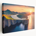 Scenic Denmark landscape on large stretched canvas, featuring muted earth tones, ideal for kitchen wall art.