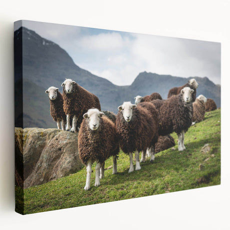 Large art depicting a serene Cumbrian landscape on a stretched canvas, suitable for kitchen wall art.
