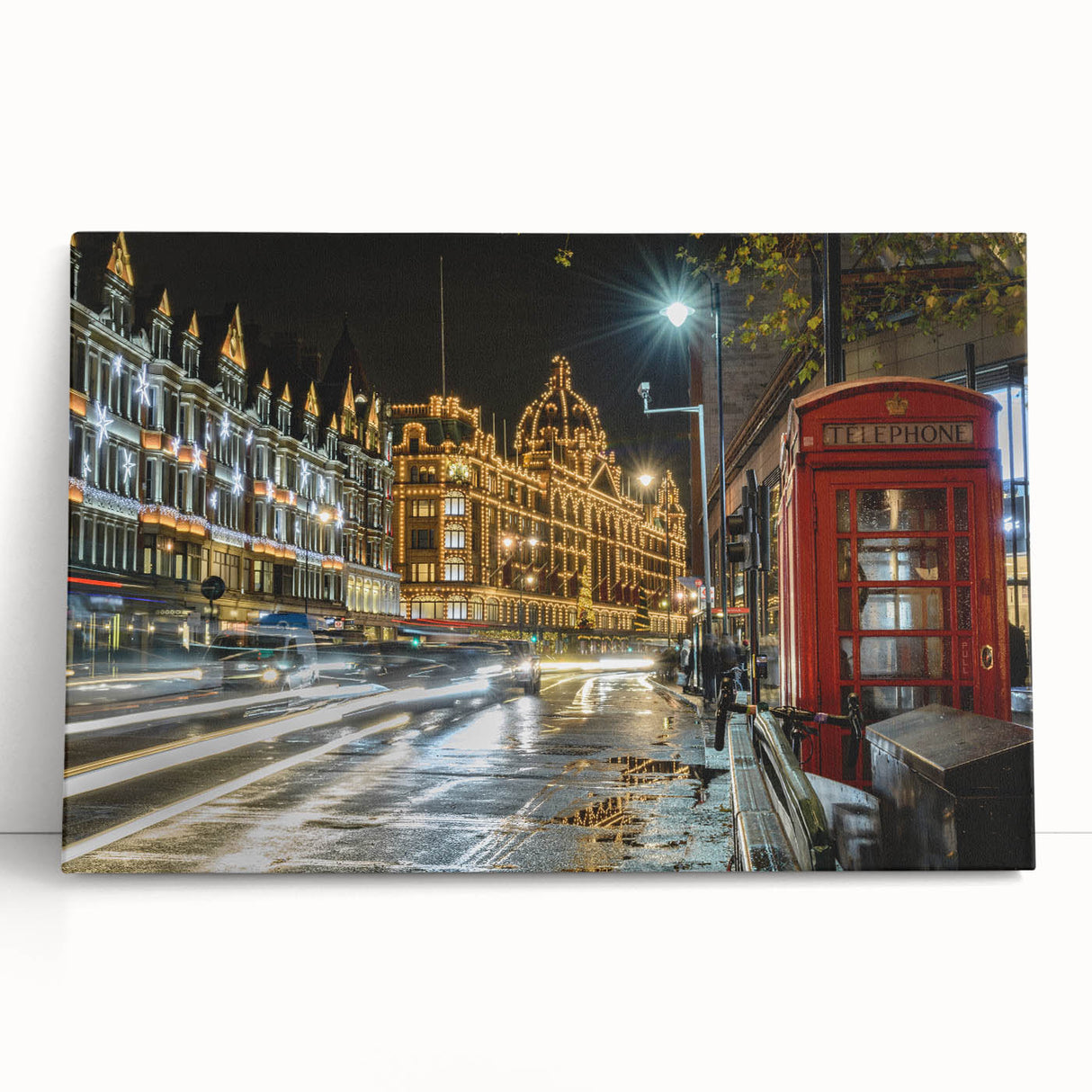 Black and white acrylic print of the London skyline, ideal for kitchen wall art.