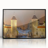 Large abstract wall art featuring a black and white aerial view of a European city, printed on framed acrylic.