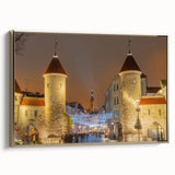 Framed canvas featuring a vintage-style landscape painting of Estonia with muted earth tones, ideal for bedroom wall art.