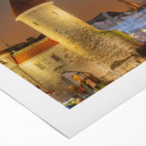 Art deco poster featuring a scenic view of Tallinn, Estonia in muted earth tones on rolled canvas.