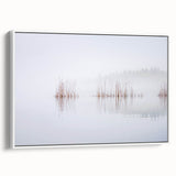 Vintage poster art of a scenic Finland landscape on framed canvas, featuring vibrant colors against a black backdrop.