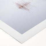 Art deco poster of a serene Finnish landscape in muted green and blue tones, printed on rolled canvas.