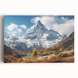 Black and white photo of the French Alps on stretched canvas, ideal for kitchen wall art or bedroom ambiance.