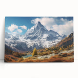 Black and white image of the French Alps on large stretched canvas, suitable for kitchen wall art.